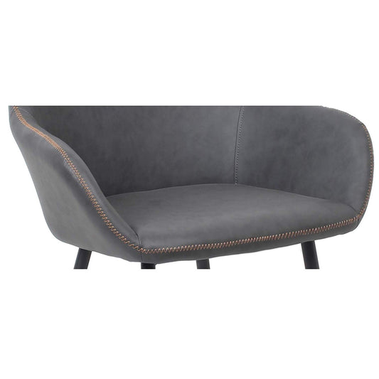 BTEXPERT Bucket Upholstered Dark Gray Accent Chair - Set of 2