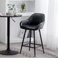 BTExpert 25 inch Bucket Black Faux Leather Accent Dining Bar Chair