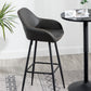 BTExpert Counter Height Barstools 29 inch Bucket Upholstered Dark Gray Accent Dining Bar Chair
