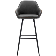 BTExpert Counter Height Barstools 29 inch Bucket Upholstered Dark Gray Accent Dining Bar Chair