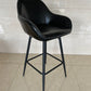 BTExpert 25 inch Bucket Black Faux Leather Accent Dining Bar Chair