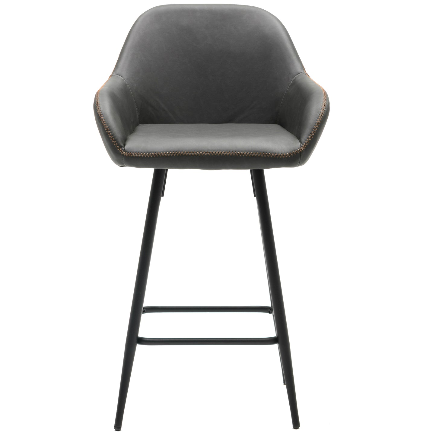 BTExpert Two new Counter Height Barstools 29 inch Bucket Upholstered Dark Gray Accent Dining Bar Chair - Set of 2