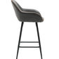 BTExpert Counter Height Barstools 25 inch Bucket Upholstered Dark Gray Accent Dining Bar One Chair