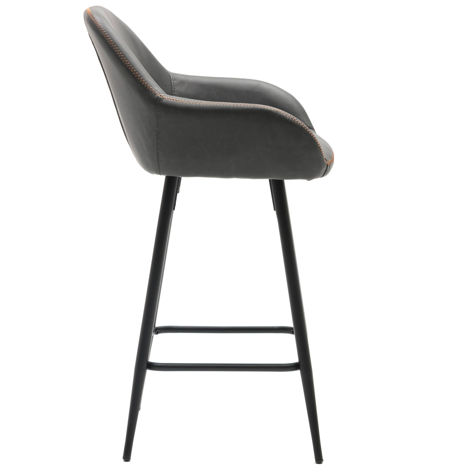 BTExpert Counter Height Barstools 25 inch Bucket Upholstered Dark Gray Accent Dining Bar One Chair