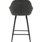 BTExpert Counter Height Barstools 25 inch Bucket Upholstered Dark Gray Accent Dining Bar One Chair