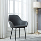 BTEXPERT Bucket Upholstered Dark Gray Accent Chair - Set of 2