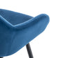 BTExpert Blue Velvet Bucket Upholstered 24" Counter Height Barstools - Set of 2