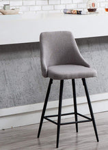 TWO- New Premium upholstered Dining 25" High Back Stool Bar Chairs, Set of 2 Pack Gray Polyester