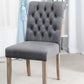 BTExpert GREY upholstery dining Chair velvet tufted Camran High Back Velvet Charcoal Tufted