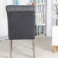 BTExpert GREY upholstery dining Chair velvet tufted Camran High Back Velvet Charcoal Tufted