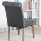 BTExpert GREY upholstery dining Chair velvet tufted Camran High Back Velvet Charcoal Tufted