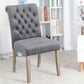 BTExpert GREY upholstery dining Chair velvet tufted Camran High Back Velvet Charcoal Tufted
