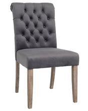 BTExpert GREY upholstery dining Chair velvet tufted Camran High Back Velvet Charcoal Tufted