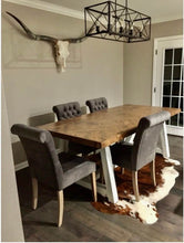 NEW Set Of Two (2) GREY upholstery dining chairs velvet tufted fabric button Camran High Back Velvet Charcoal Tufted