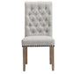 BTExpert High Back Tufted Parsons Upholstered Dining Room Chair Wood Accent Nail Trim Linen Gray
