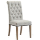 BTExpert High Back Tufted Parsons Upholstered Dining Room Chair Wood Accent Nail Trim Linen Gray