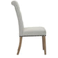 BTExpert High Back Tufted Parsons Upholstered Dining Room Chair Wood Accent Nail Trim Linen Gray