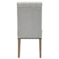 BTExpert High Back Tufted Parsons Upholstered Dining Room Chair Wood Accent Nail Trim Linen Gray