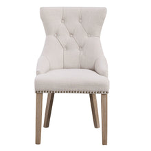 BTExpert High Back Tufted Parsons Upholstered Dining Room Chair Wood Accent Nail Trim Linen Beige