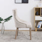 BTExpert High Back Tufted Parsons Upholstered Dining Room Chair Wood Accent Nail Trim Linen Beige
