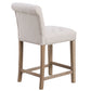 BTExpert Wooden Linen Tufted Counter 26" Bar Stool Chair , Accent Nail Trim Barstool ONE