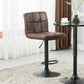 BTExpert Adjustable Industrial Metal upholstered Swivel   Brown Rustic Dining Barstool Chair , Back