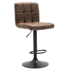 BTExpert Adjustable Industrial Metal upholstered Swivel   Brown Rustic Dining Barstool Chair , Back