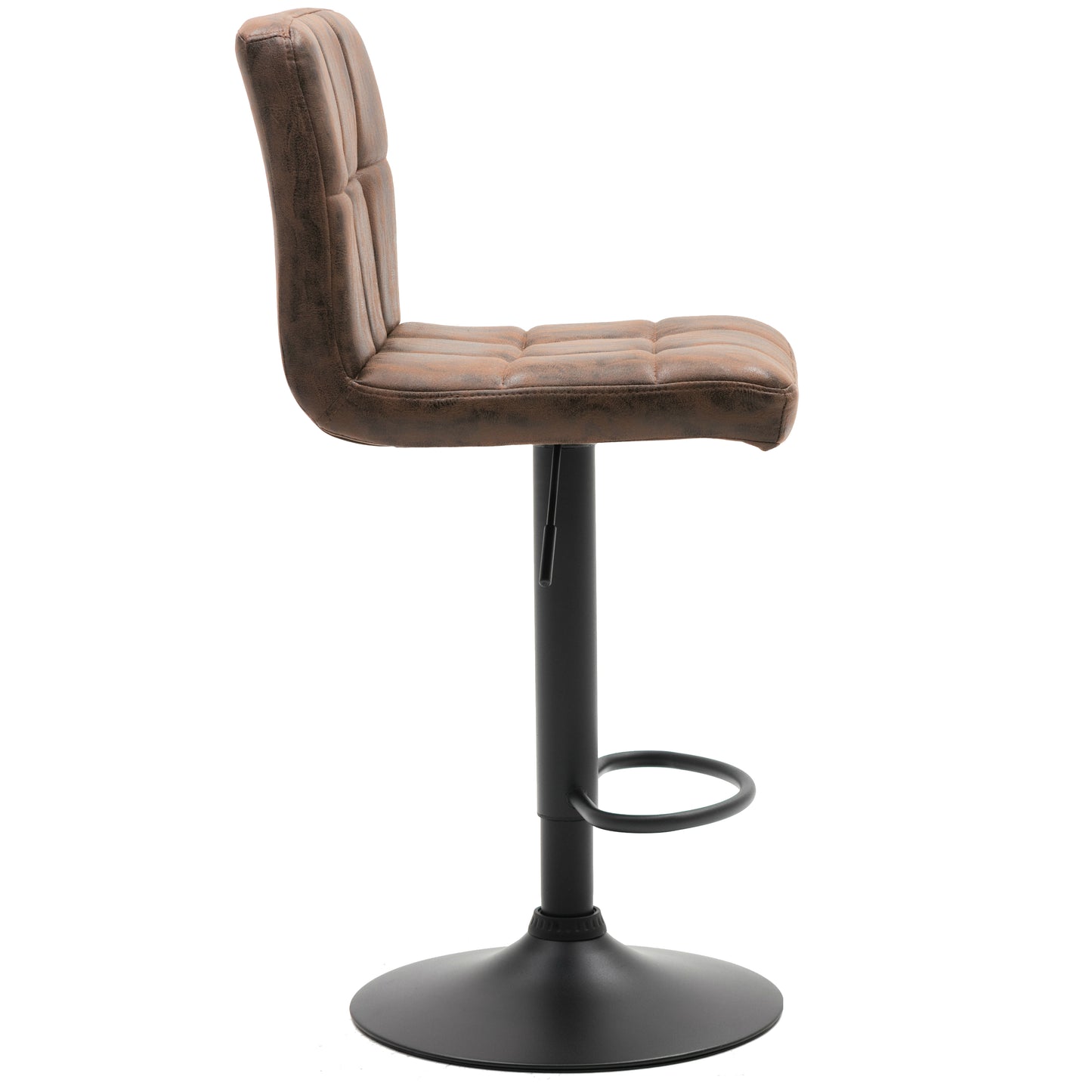 BTExpert Adjustable Industrial Metal upholstered Swivel   Brown Rustic Dining Barstool Chair , Back