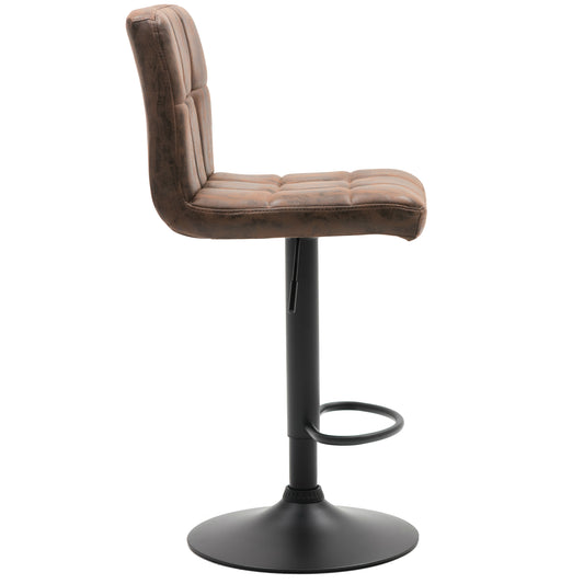 BTExpert Adjustable Industrial Metal upholstered Swivel   Brown Rustic Dining Barstool Chair , Back