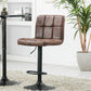 BTExpert Adjustable Industrial Metal upholstered Swivel   Brown Rustic Dining Barstool Chair , Back