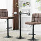 BTExpert Adjustable Industrial Metal upholstered Swivel   Brown Rustic Dining Barstool Chair , Back
