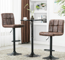 BTExpert Adjustable Industrial Metal upholstered Swivel   Brown Rustic Dining Barstool Chair , Back