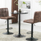 BTExpert Adjustable Industrial Metal upholstered Swivel   Brown Rustic Dining Barstool Chair , Back