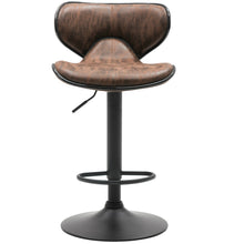 BTExpert Adjustable Metal upholstered Swivel   Brown Kitchen Dining Bar Counter Stool Chair barstools