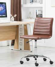 Ergonomic Mid Back PU Leather Swivel Designer Manager Conference Work Task Computer Office Ribbed Chair