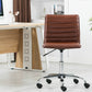 BTExpert Ergonomic Mid-Back PU Leather Swivel Manager Task Chair, Ribbed Design