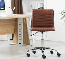 Ergonomic Mid Back PU Leather Swivel Designer Manager Conference Work Task Computer Office Ribbed Chair