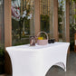 BTExpert Stretchable White Tablecloth, Fitted Spandex Covers for 6ft Indoor Outdoor Folding Tables