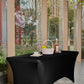 BTExpert 15-Pack Black Stretch Tablecloths for 6ft Folding Tables, Fitted Spandex Covers for Weddings, Parties, Events