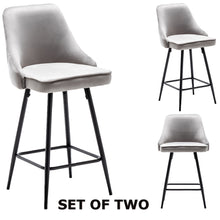 Afia Premium Upholstered Modern Premium Stool Bar Chairs Set of 2