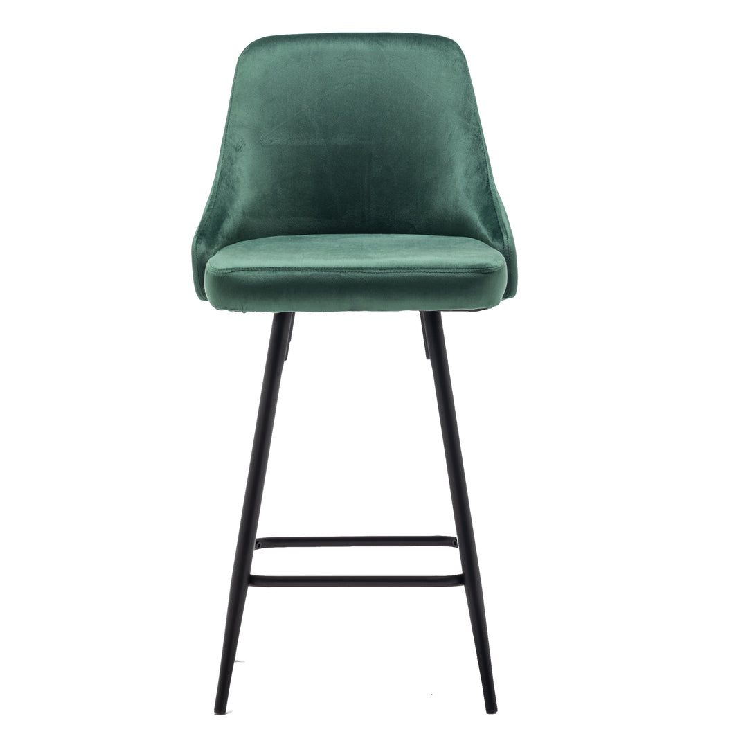 BTExpert Faiza Velvet Geen Upholstered Modern  Barstool Stool Bar Chair -One