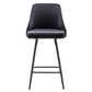 BTExpert Hafsa Velvet Black Upholstered Modern barstool Stool Bar Chair -One