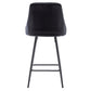 BTExpert Hafsa Velvet Black Upholstered Modern barstool Stool Bar Chair -One