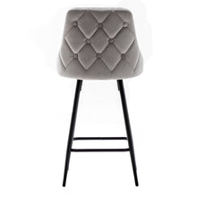 Tasleem Velvet Gray Tufted Upholstered Modern Premium Stool Bar Chairs Set of 2