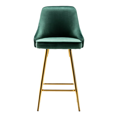 BTExpert Barstools Green Rahima Tufted Upholstered Modern Stool Bar Chair -One