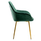 NEW - TWO Tasmia Velvet Emerald Green Accent Bucket Upholstered Dining Chairs - Set of 2