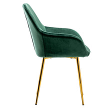 NEW - TWO Tasmia Velvet Emerald Green Accent Bucket Upholstered Dining Chairs Set of 2