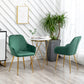 NEW - TWO Tasmia Velvet Emerald Green Accent Bucket Upholstered Dining Chairs - Set of 2