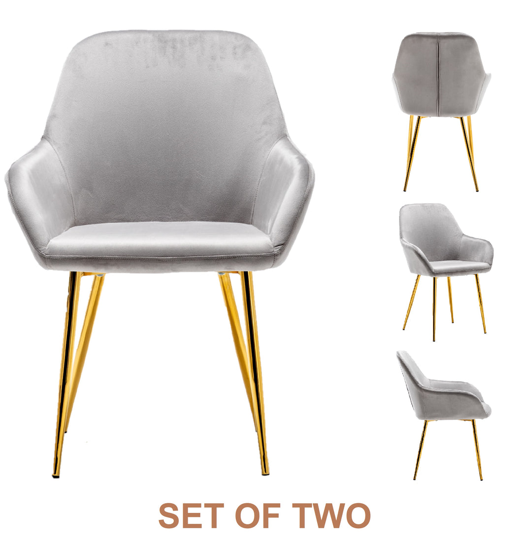 Sarah Premium Metallic Gray Accent Bucket Upholstered Modern