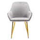 Sarah Premium Metallic Gray Accent Bucket Upholstered Modern Dining Chairs - Set of 2